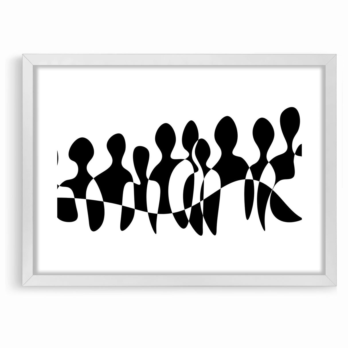 Minimalist Black and White Abstract Art - Contemporary Monochrome Canvas