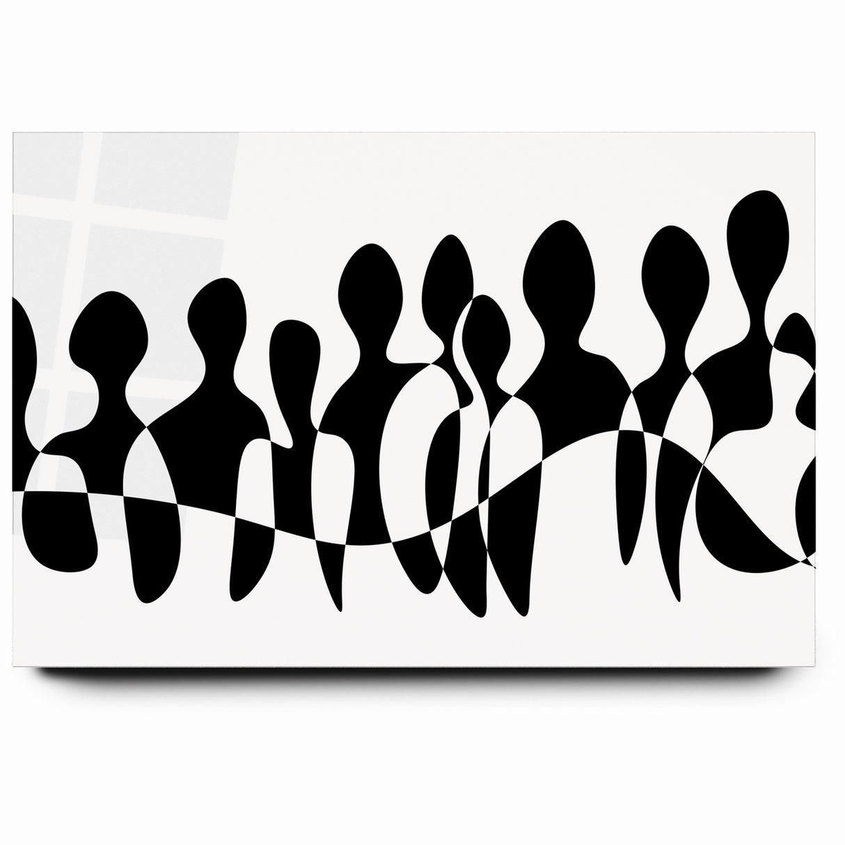 Minimalist Black and White Abstract Art - Contemporary Monochrome Canvas