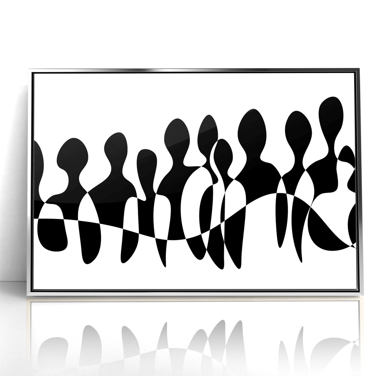 Minimalist Black and White Abstract Art - Contemporary Monochrome Canvas