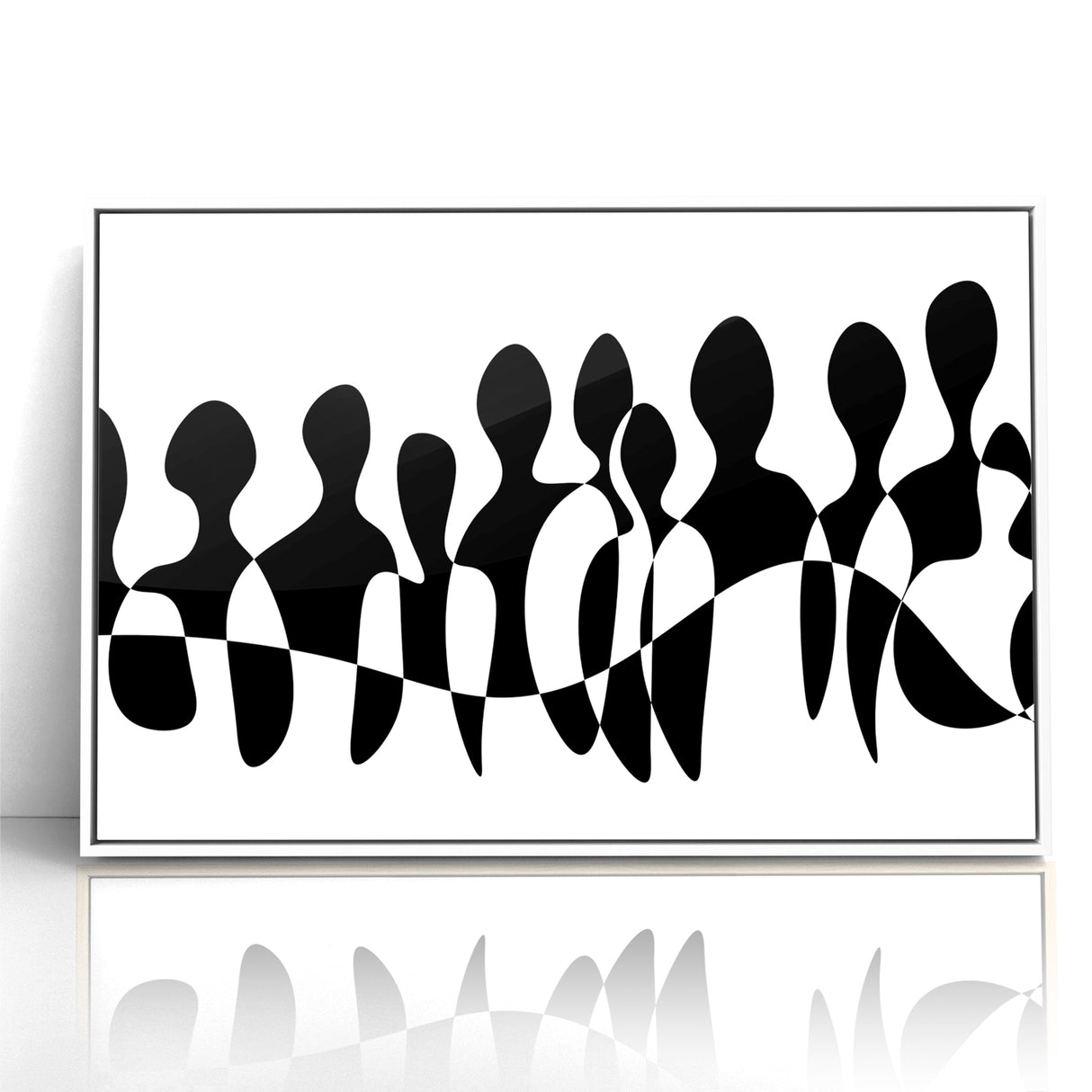 Minimalist Black and White Abstract Art - Contemporary Monochrome Canvas