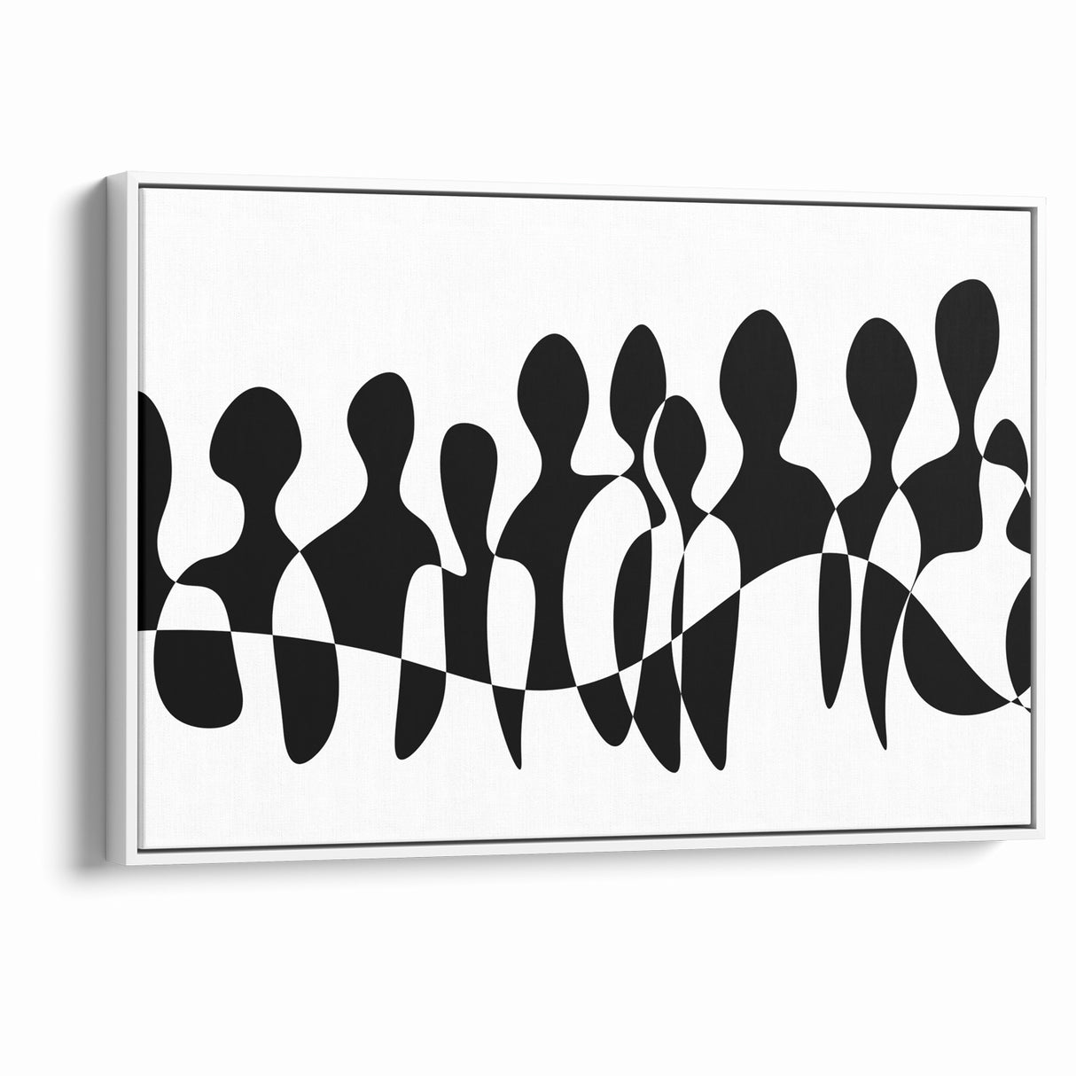Minimalist Black and White Abstract Art - Contemporary Monochrome Canvas