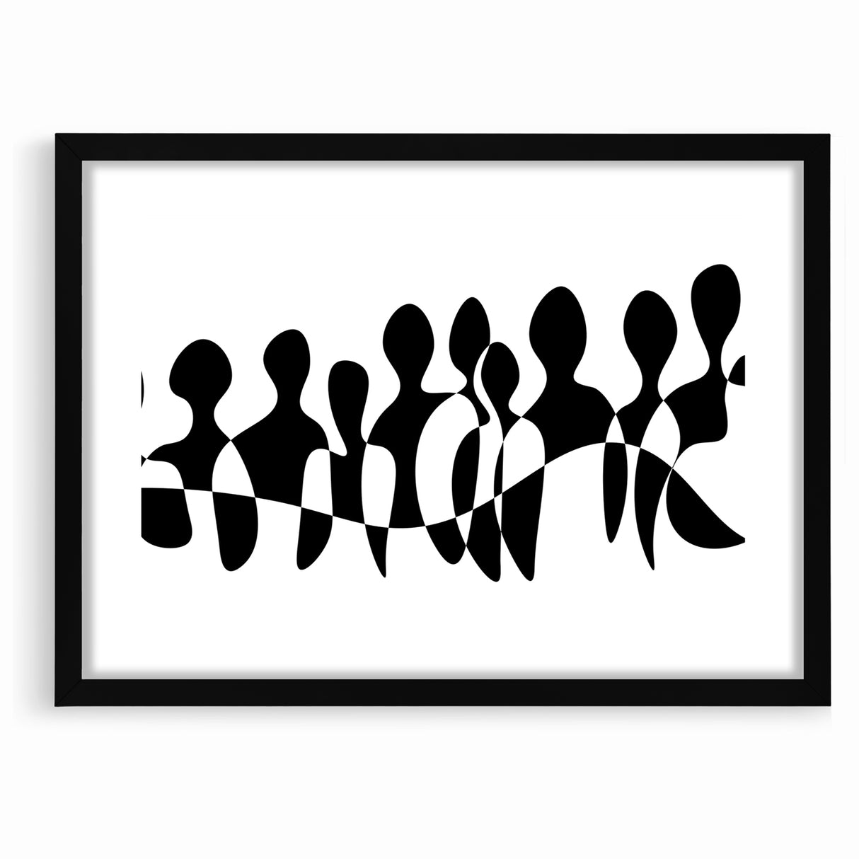 Minimalist Black and White Abstract Art - Contemporary Monochrome Canvas