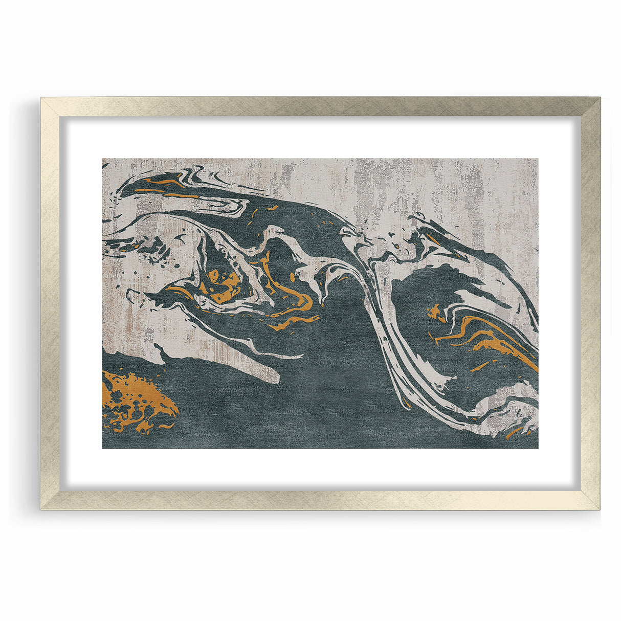 Abstract Line Art with Gold Accents - Modern Canvas Wall Decor