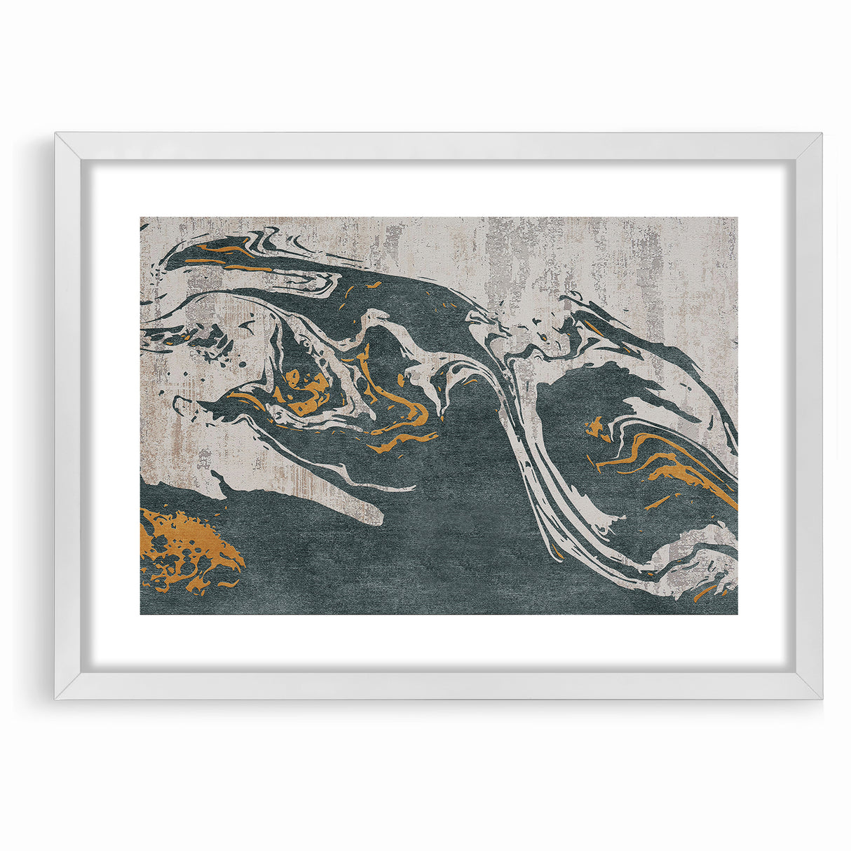 Abstract Line Art with Gold Accents - Modern Canvas Wall Decor