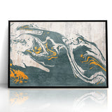 Abstract Line Art with Gold Accents - Modern Canvas Wall Decor