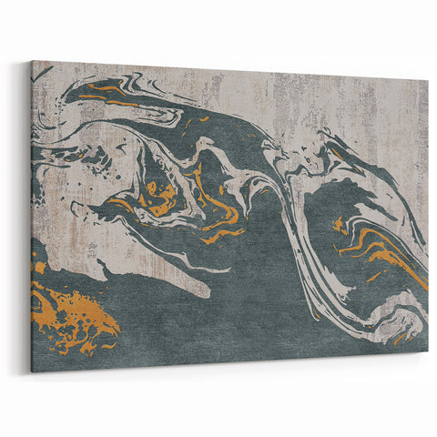 Abstract Line Art with Gold Accents - Modern Canvas Wall Decor