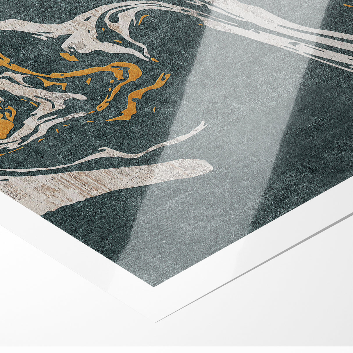 Abstract Line Art with Gold Accents - Modern Canvas Wall Decor