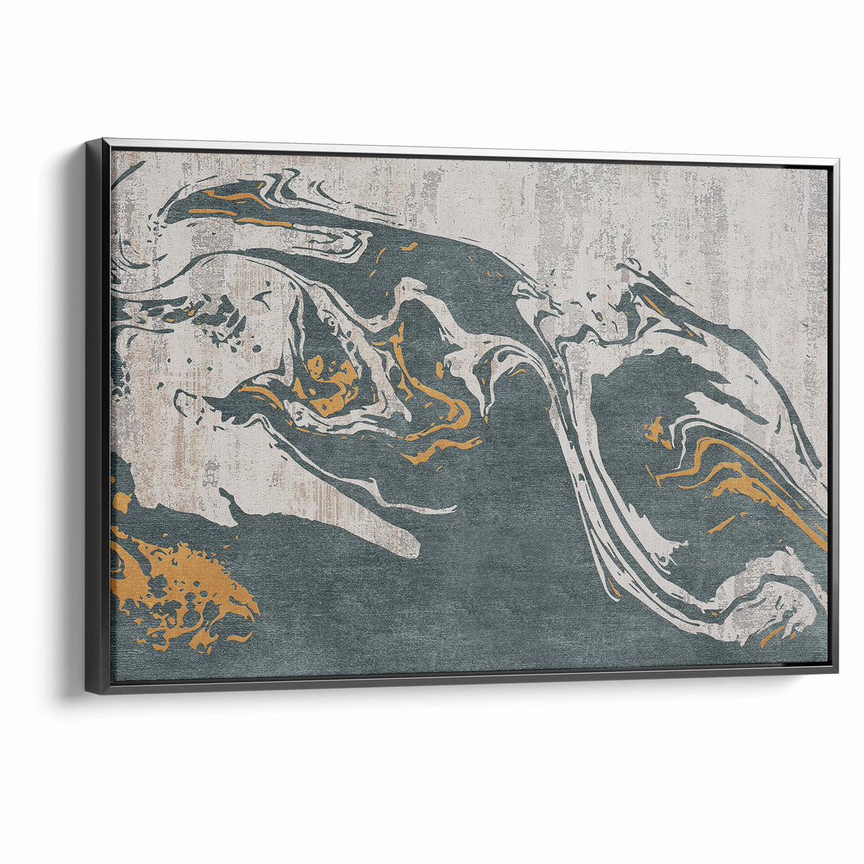 Abstract Line Art with Gold Accents - Modern Canvas Wall Decor
