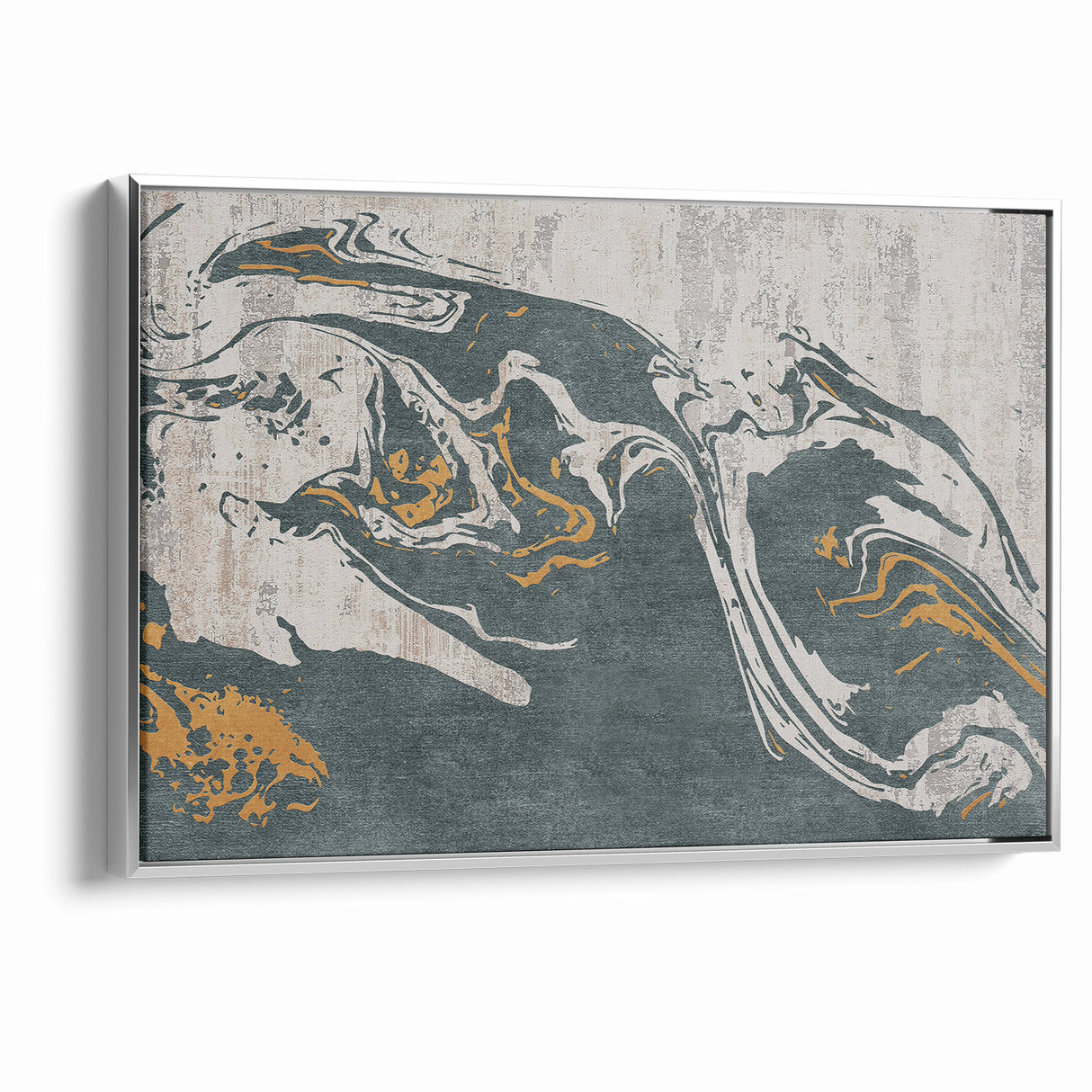 Abstract Line Art with Gold Accents - Modern Canvas Wall Decor