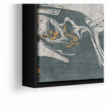 Abstract Line Art with Gold Accents - Modern Canvas Wall Decor