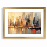 Modern Landscape Abstract - Vibrant Cityscape Reflection Wall Art