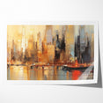 Modern Landscape Abstract - Vibrant Cityscape Reflection Wall Art