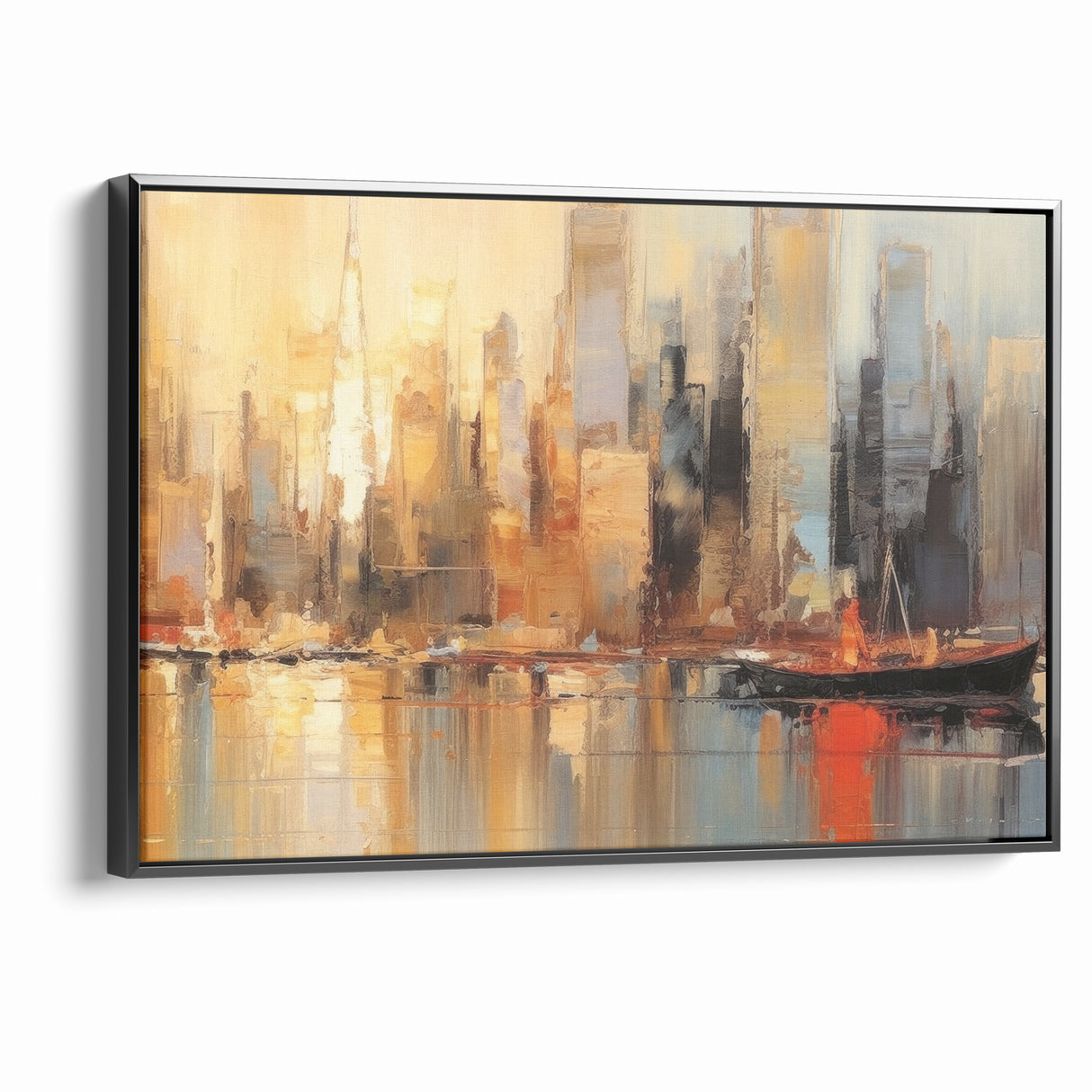 Modern Landscape Abstract - Vibrant Cityscape Reflection Wall Art