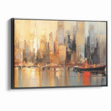 Modern Landscape Abstract - Vibrant Cityscape Reflection Wall Art
