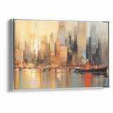Modern Landscape Abstract - Vibrant Cityscape Reflection Wall Art