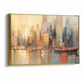 Modern Landscape Abstract - Vibrant Cityscape Reflection Wall Art
