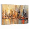 Modern Landscape Abstract - Vibrant Cityscape Reflection Wall Art