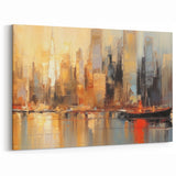 Modern Landscape Abstract - Vibrant Cityscape Reflection Wall Art