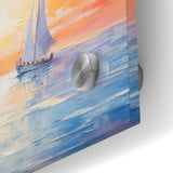 Colorful Abstract Landscapes - Sailboat Sunset Serenity Wall Art