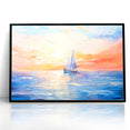 Colorful Abstract Landscapes - Sailboat Sunset Serenity Wall Art