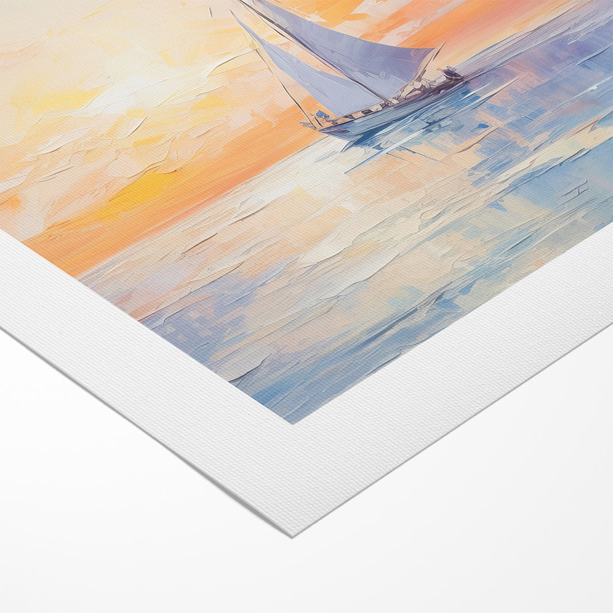 Colorful Abstract Landscapes - Sailboat Sunset Serenity Wall Art