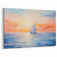Colorful Abstract Landscapes - Sailboat Sunset Serenity Wall Art