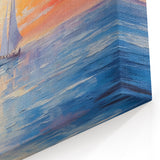 Colorful Abstract Landscapes - Sailboat Sunset Serenity Wall Art