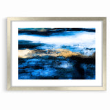 Colorful Abstract Landscapes - Blue and Gold Horizon Wall Art