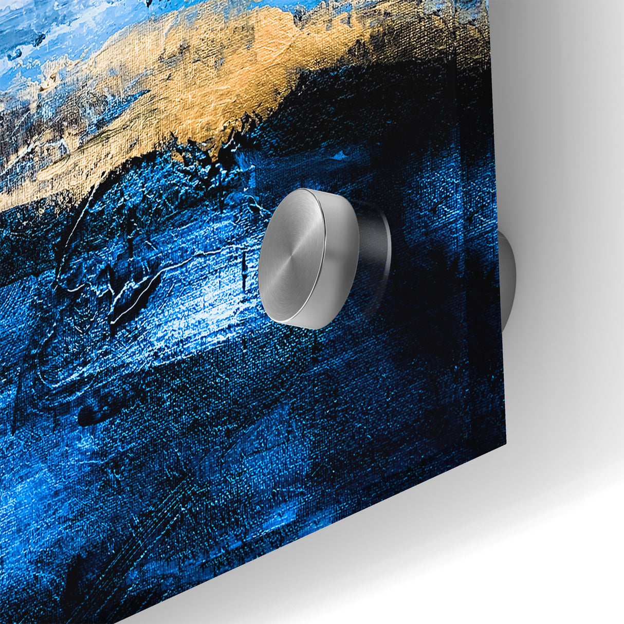 Colorful Abstract Landscapes - Blue and Gold Horizon Wall Art