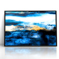 Colorful Abstract Landscapes - Blue and Gold Horizon Wall Art