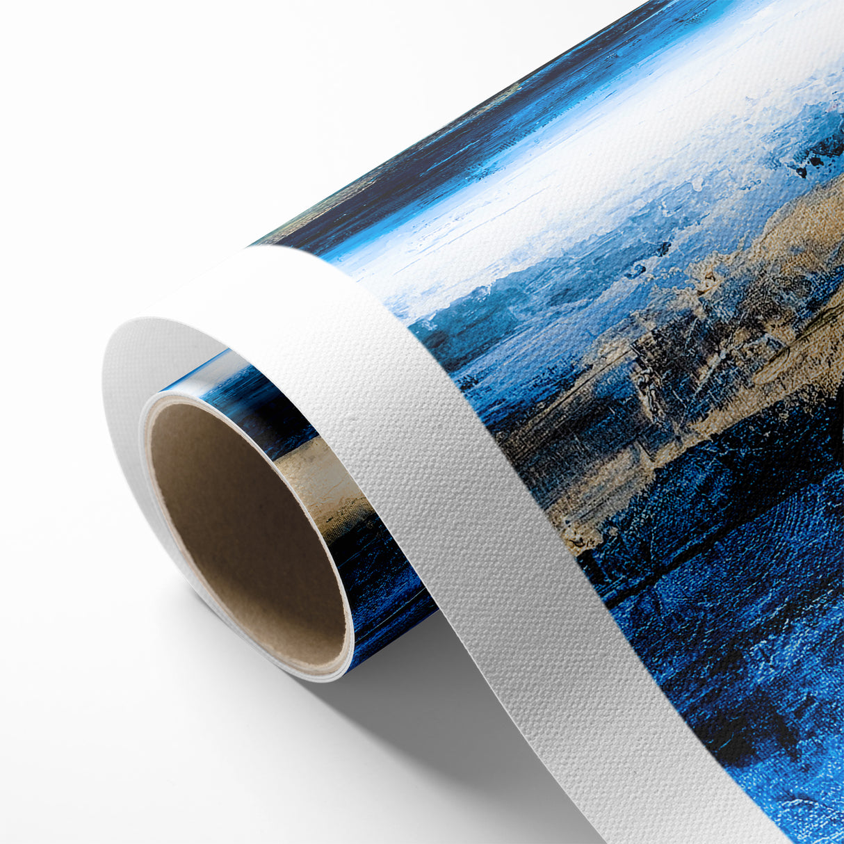 Colorful Abstract Landscapes - Blue and Gold Horizon Wall Art