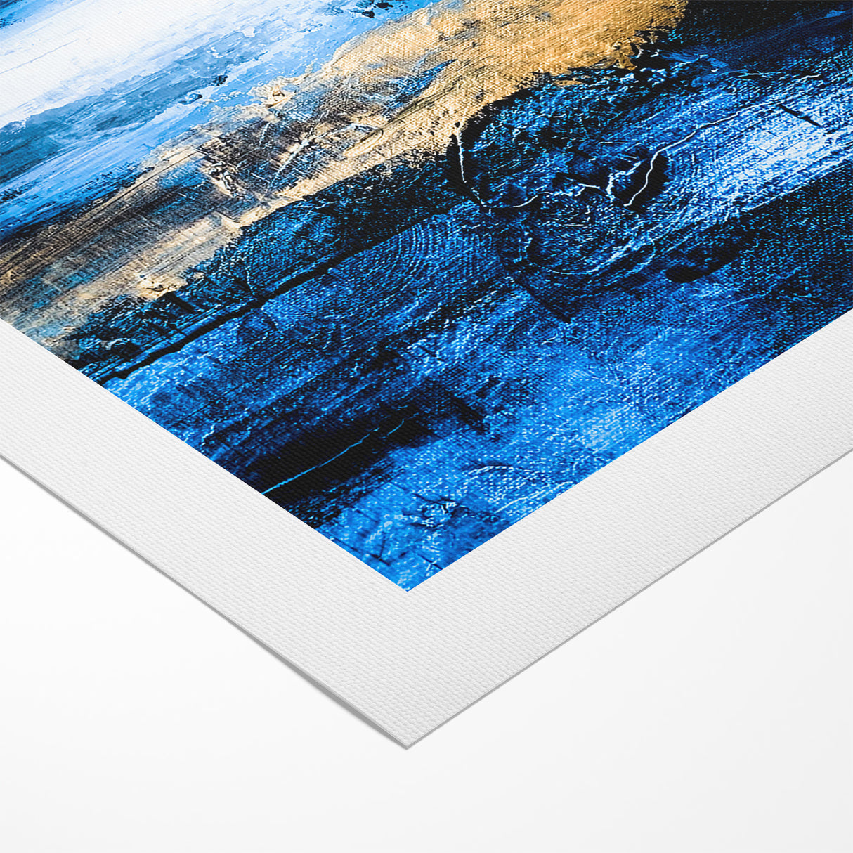 Colorful Abstract Landscapes - Blue and Gold Horizon Wall Art