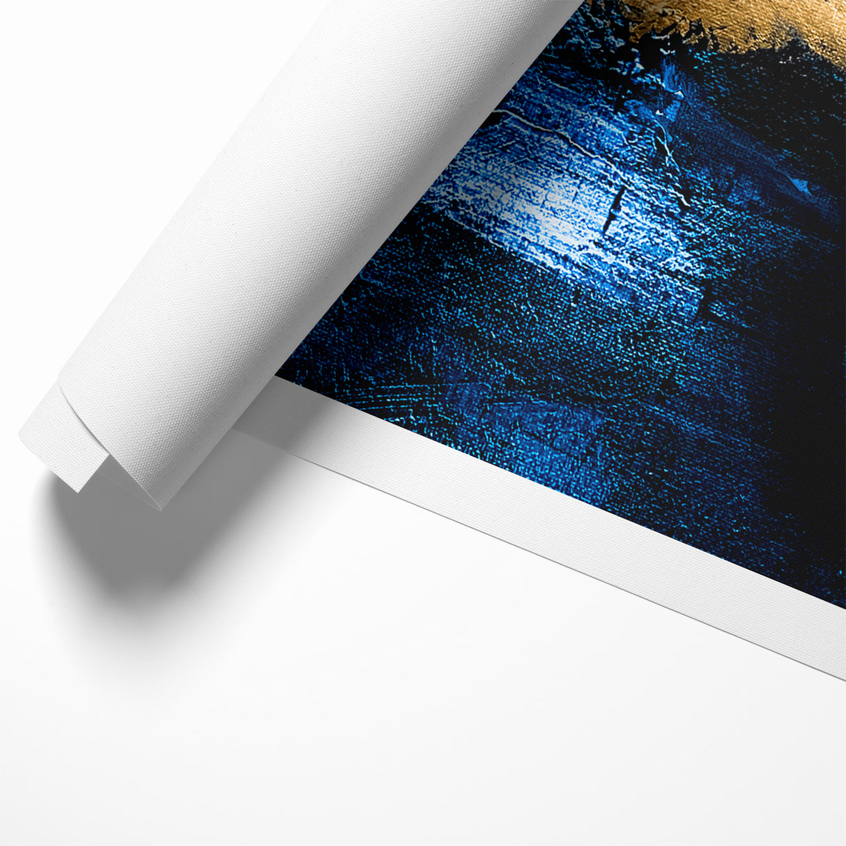 Colorful Abstract Landscapes - Blue and Gold Horizon Wall Art