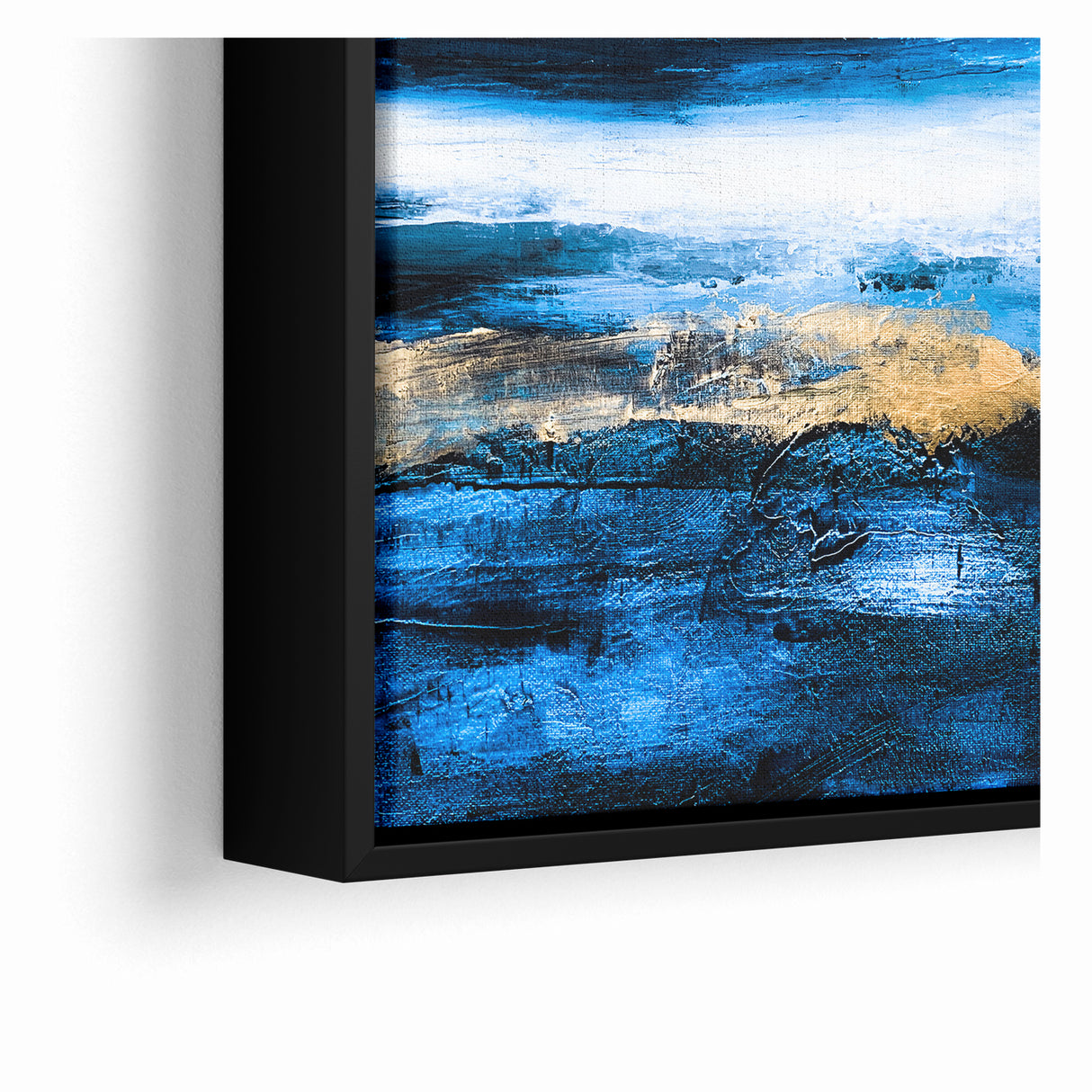 Colorful Abstract Landscapes - Blue and Gold Horizon Wall Art