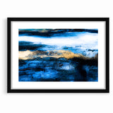 Colorful Abstract Landscapes - Blue and Gold Horizon Wall Art