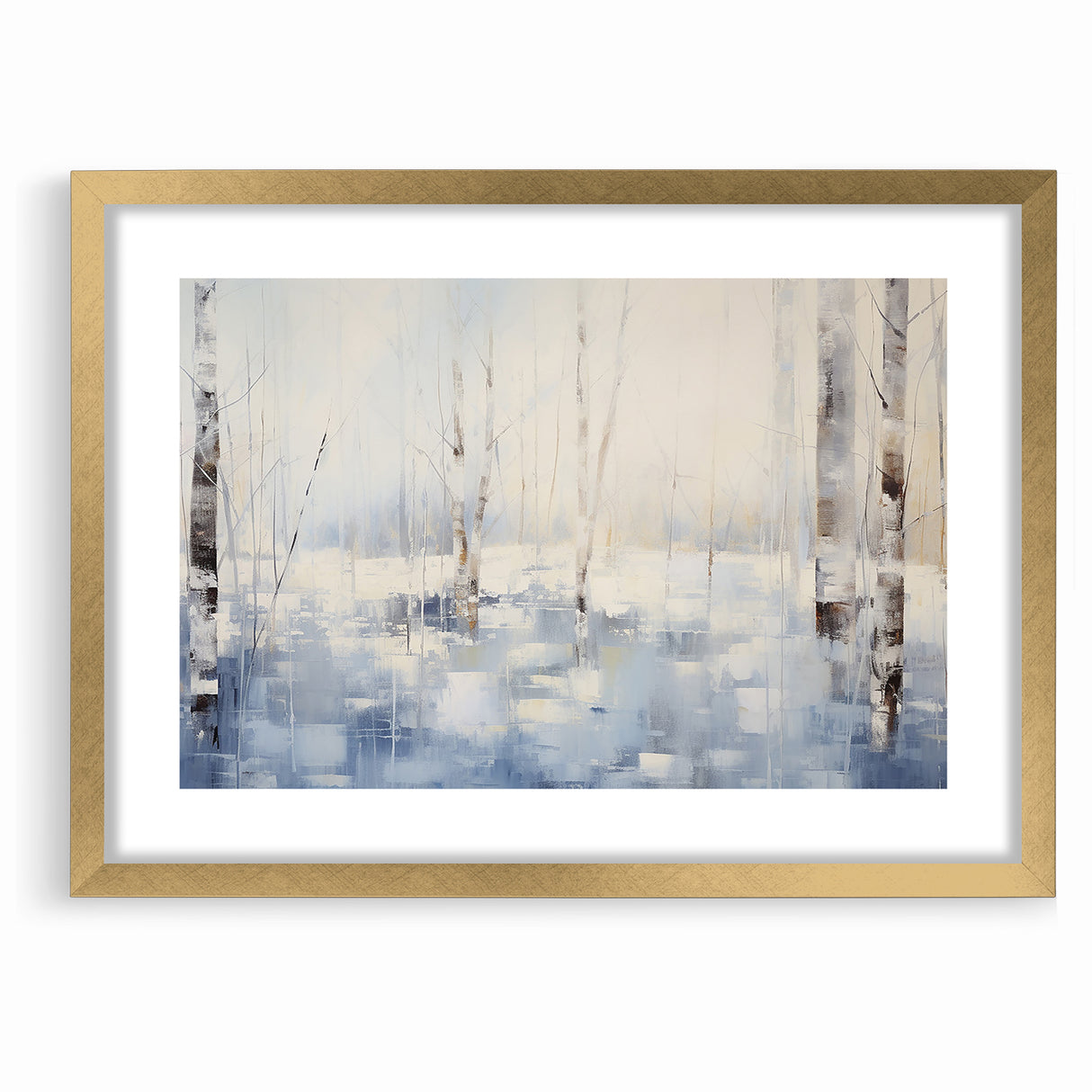 Abstract Nature Prints - Winter Forest Serenity Wall Art
