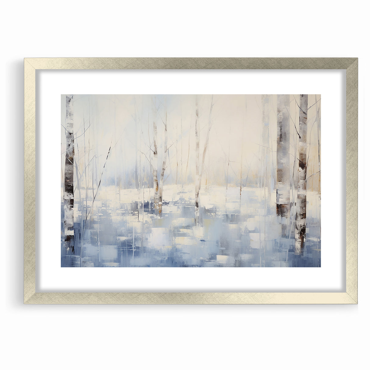 Abstract Nature Prints - Winter Forest Serenity Wall Art