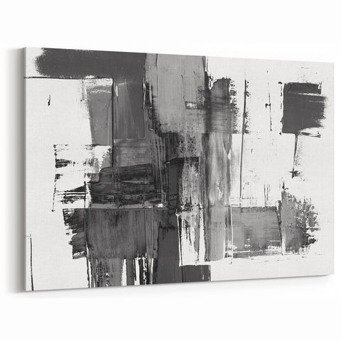 Contemporary Black and White Abstract Art | Modern Monochrome Canvas