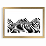Modern Black and White Abstract Art | Wavy Monochrome Canvas Design