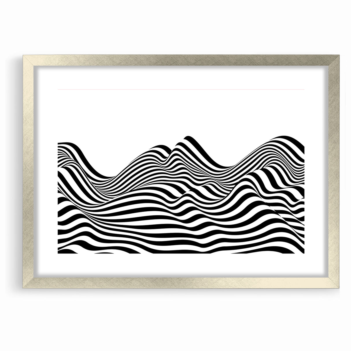 Modern Black and White Abstract Art | Wavy Monochrome Canvas Design