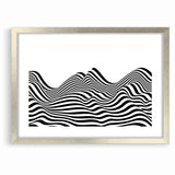 Modern Black and White Abstract Art | Wavy Monochrome Canvas Design