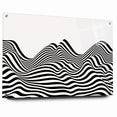 Modern Black and White Abstract Art | Wavy Monochrome Canvas Design
