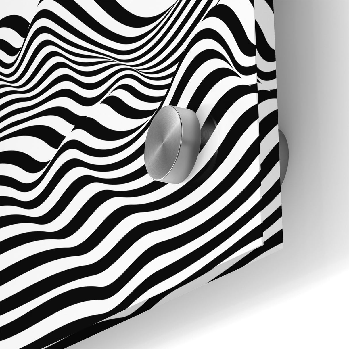 Modern Black and White Abstract Art | Wavy Monochrome Canvas Design