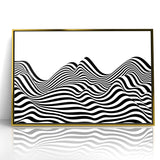 Modern Black and White Abstract Art | Wavy Monochrome Canvas Design