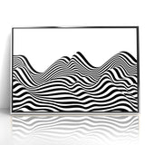 Modern Black and White Abstract Art | Wavy Monochrome Canvas Design
