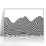 Modern Black and White Abstract Art | Wavy Monochrome Canvas Design