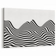 Modern Black and White Abstract Art | Wavy Monochrome Canvas Design