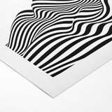 Modern Black and White Abstract Art | Wavy Monochrome Canvas Design