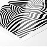Modern Black and White Abstract Art | Wavy Monochrome Canvas Design