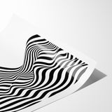 Modern Black and White Abstract Art | Wavy Monochrome Canvas Design